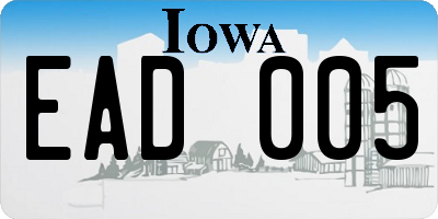 IA license plate EAD005