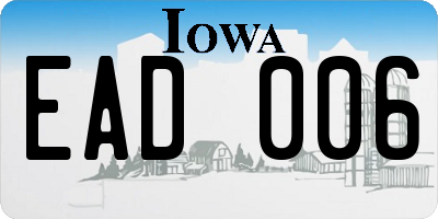 IA license plate EAD006