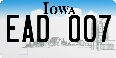 IA license plate EAD007