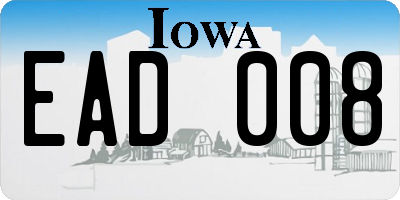 IA license plate EAD008