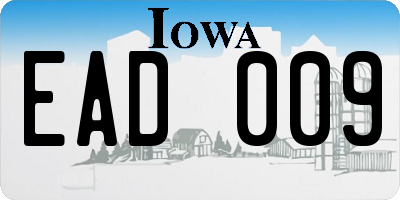 IA license plate EAD009