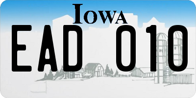 IA license plate EAD010