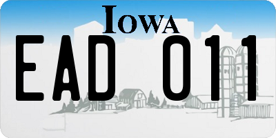 IA license plate EAD011