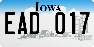 IA license plate EAD017
