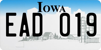 IA license plate EAD019