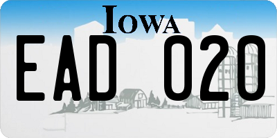 IA license plate EAD020