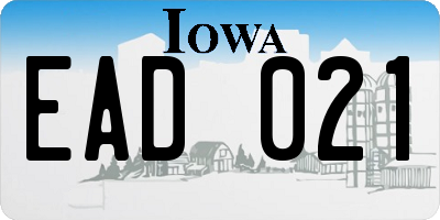 IA license plate EAD021