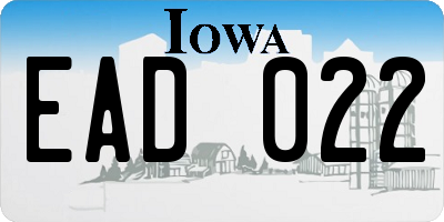 IA license plate EAD022