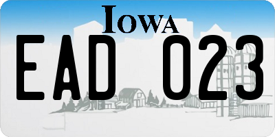 IA license plate EAD023