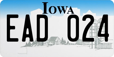 IA license plate EAD024