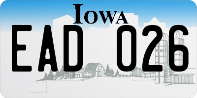 IA license plate EAD026