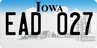 IA license plate EAD027