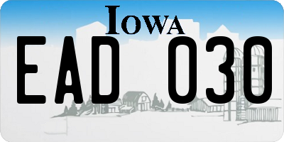 IA license plate EAD030