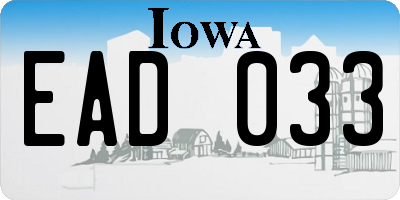 IA license plate EAD033