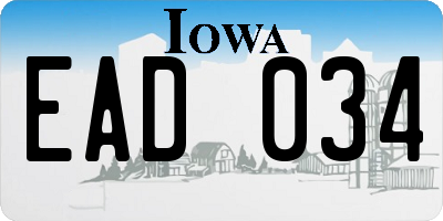 IA license plate EAD034