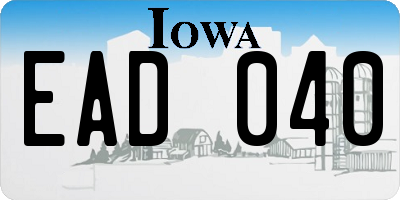 IA license plate EAD040