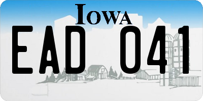 IA license plate EAD041