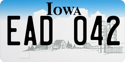 IA license plate EAD042