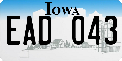 IA license plate EAD043