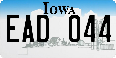 IA license plate EAD044