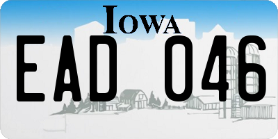 IA license plate EAD046