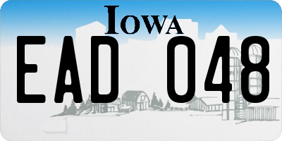 IA license plate EAD048