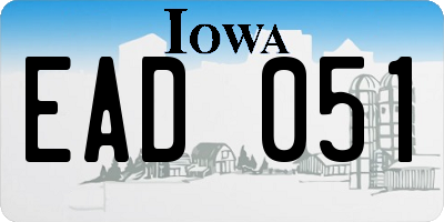 IA license plate EAD051