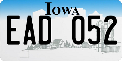 IA license plate EAD052