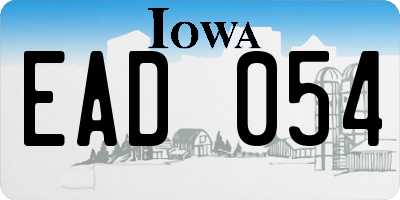 IA license plate EAD054