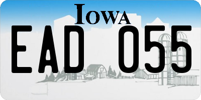 IA license plate EAD055