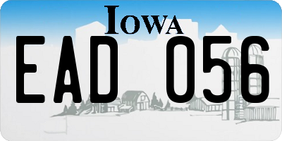 IA license plate EAD056