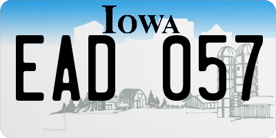 IA license plate EAD057