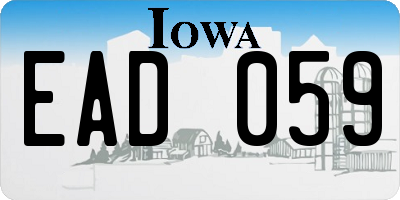 IA license plate EAD059