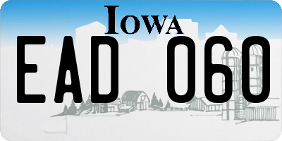 IA license plate EAD060