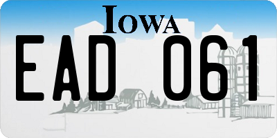 IA license plate EAD061