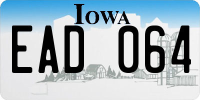 IA license plate EAD064