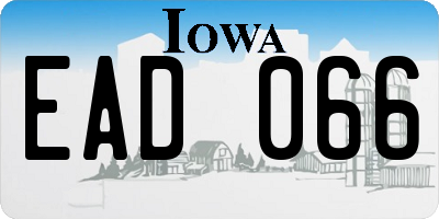 IA license plate EAD066