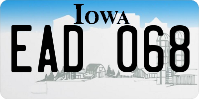 IA license plate EAD068