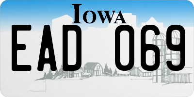 IA license plate EAD069