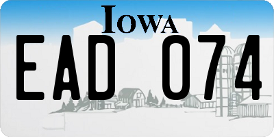 IA license plate EAD074