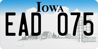 IA license plate EAD075