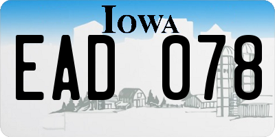 IA license plate EAD078