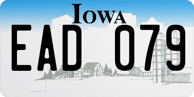 IA license plate EAD079