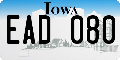 IA license plate EAD080