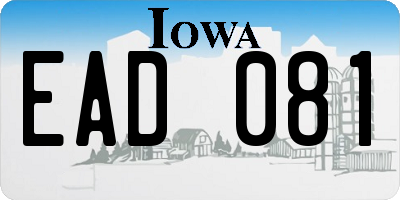 IA license plate EAD081