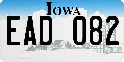 IA license plate EAD082