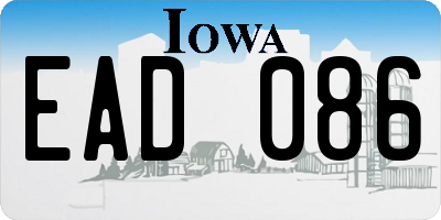 IA license plate EAD086