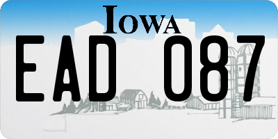 IA license plate EAD087