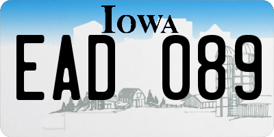 IA license plate EAD089