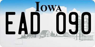 IA license plate EAD090